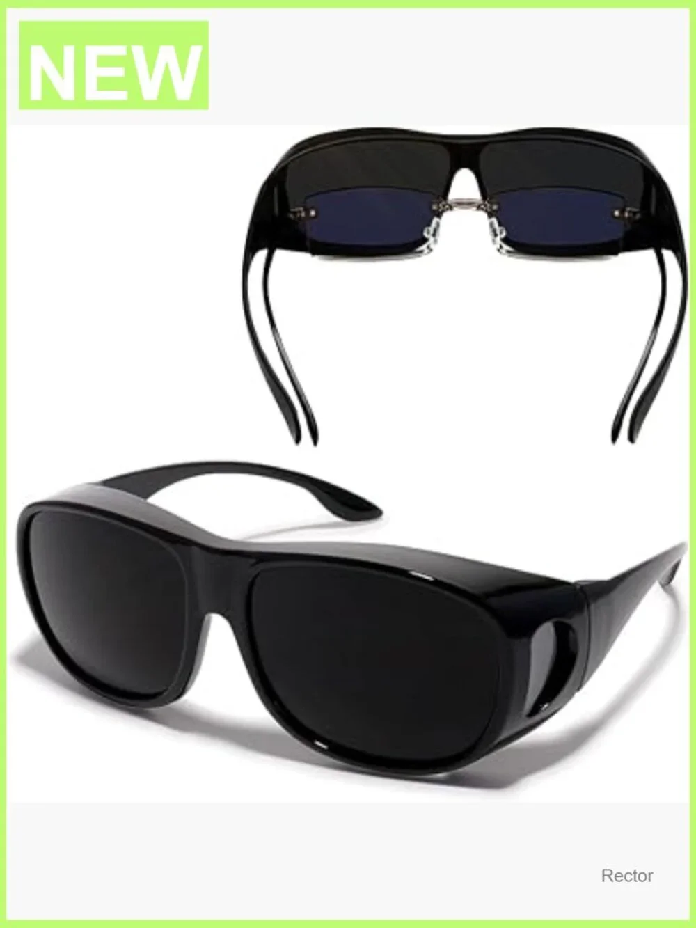 Super Dark Black Sunglasses UV Protection Round Retro Shades